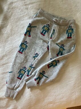 Kids Grey Robot Print Jogger Sweatpants